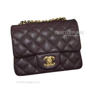 Chanel Mini Flap Bag Coffee Caviar With Gold HW