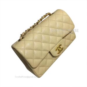 Chanel Mini Flap Bag Rectangular Apricot Caviar With Gold HW