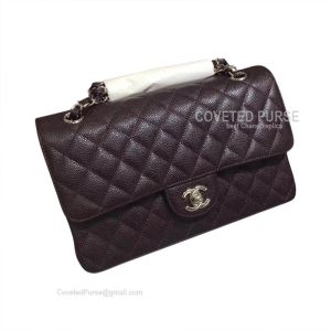 Chanel Medium Flap Bag Coffee Caviar With Silver HW