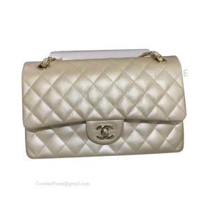 Chanel Medium Flap Bag Champagne Caviar With Shiny Gold HW