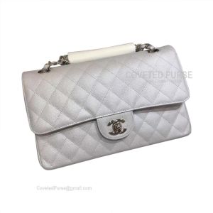 Chanel Medium Flap Bag Metallic Caviar With Silver HW