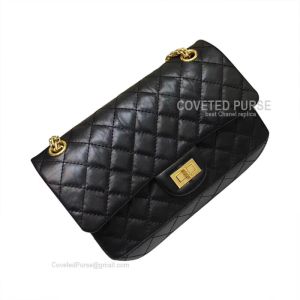 Chanel Medium Reissue Black Crumpled Calfskin With Gold HW