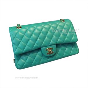 Chanel Jumbo Flap Bag Lake Green Lambskin With Gold HW