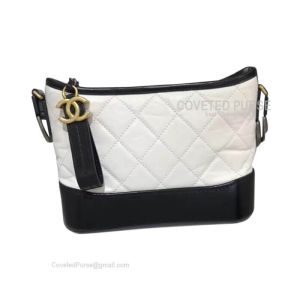 Chanel Gabrielle Hobo Bag Crumpled Calfskin White