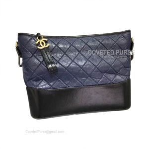 Chanel Gabrielle Large Hobo Bag Crumpled Calfskin Sapphire