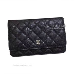 Chanel Small Flap WOC Caviar With Silver HW Black