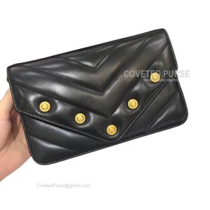 Chanel Flap WOC Lambskin Chevron With Gold HW Black