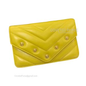 Chanel Flap WOC Lambskin Chevron With Gold HW Mango Yellow