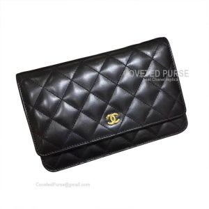 Chanel Flap WOC Lambskin With Gold HW Black