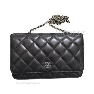 Chanel Flap WOC Lambskin With Silver HW Classics Black