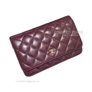 Chanel Flap WOC Lambskin With Gold HW Bordeaux