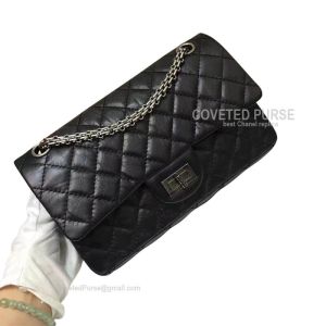 Chanel Medium Reissue Black Crumpled Calfskin With Silver HW
