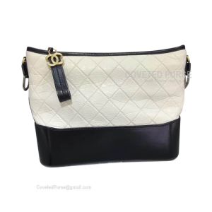 Chanel Gabrielle Large Hobo Bag Crumpled Calfskin White
