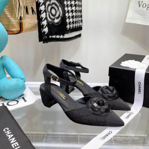 Chanel Leather Camellia Slingback Pump in Black 2281852
