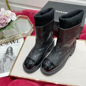 Chanel CC Logo Socks Leather Ankle Boot in Black 2281856