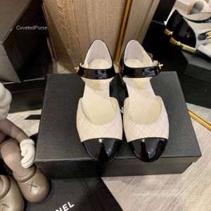Chanel Mary Janes Dorsay Leather Flats in White 2281858