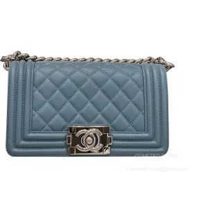 Chanel Le Boy Bag small in Haze blue Lambskin with Shiny SHW