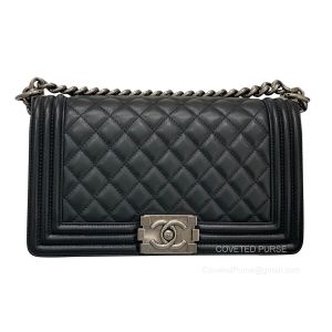 Chanel Le Boy Bag Medium in black Calfskin with SHW