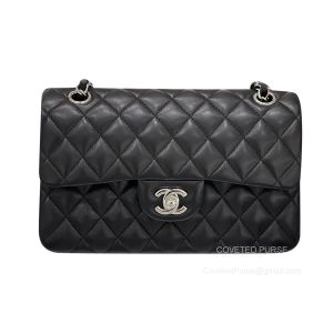 Chanel Small Black Lambskin Flap Handbag with SHW
