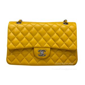 Chanel Medium Mango yellow Lambskin Flap Handbag with SHW