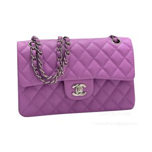 Chanel Small Purple Caviar Flap Handbag with SHW