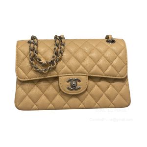 Chanel Small Apricot Caviar Flap Handbag with SHW