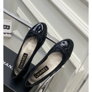 Chanel CC Quilted Leather Ballet Flats Black