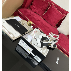 Chanel Patent Leather Sandal White