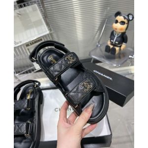 Chanel Dad CC Quilted Leather Platform Sandal