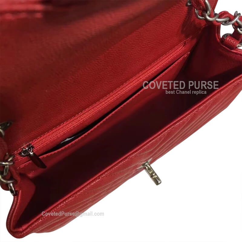 Chanel flap replica inside view