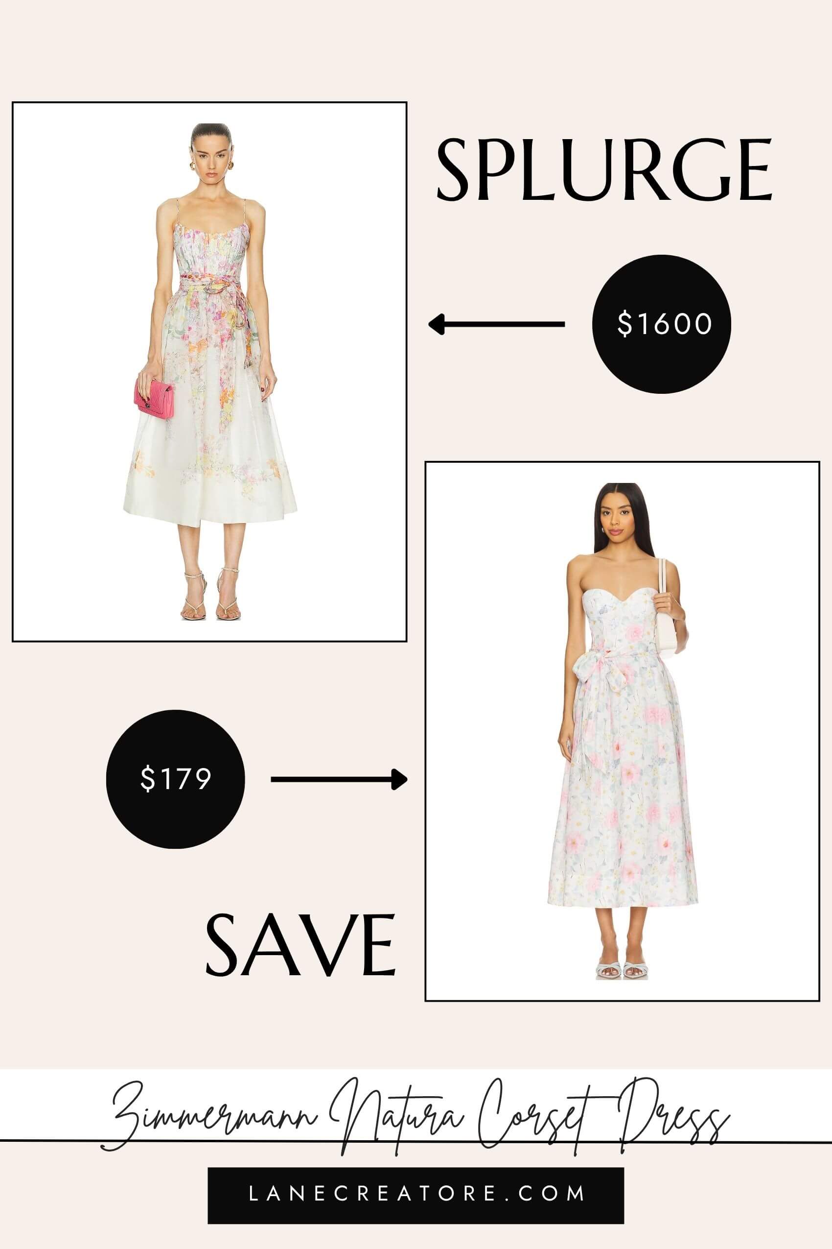 zimmermann corset dress dupe

