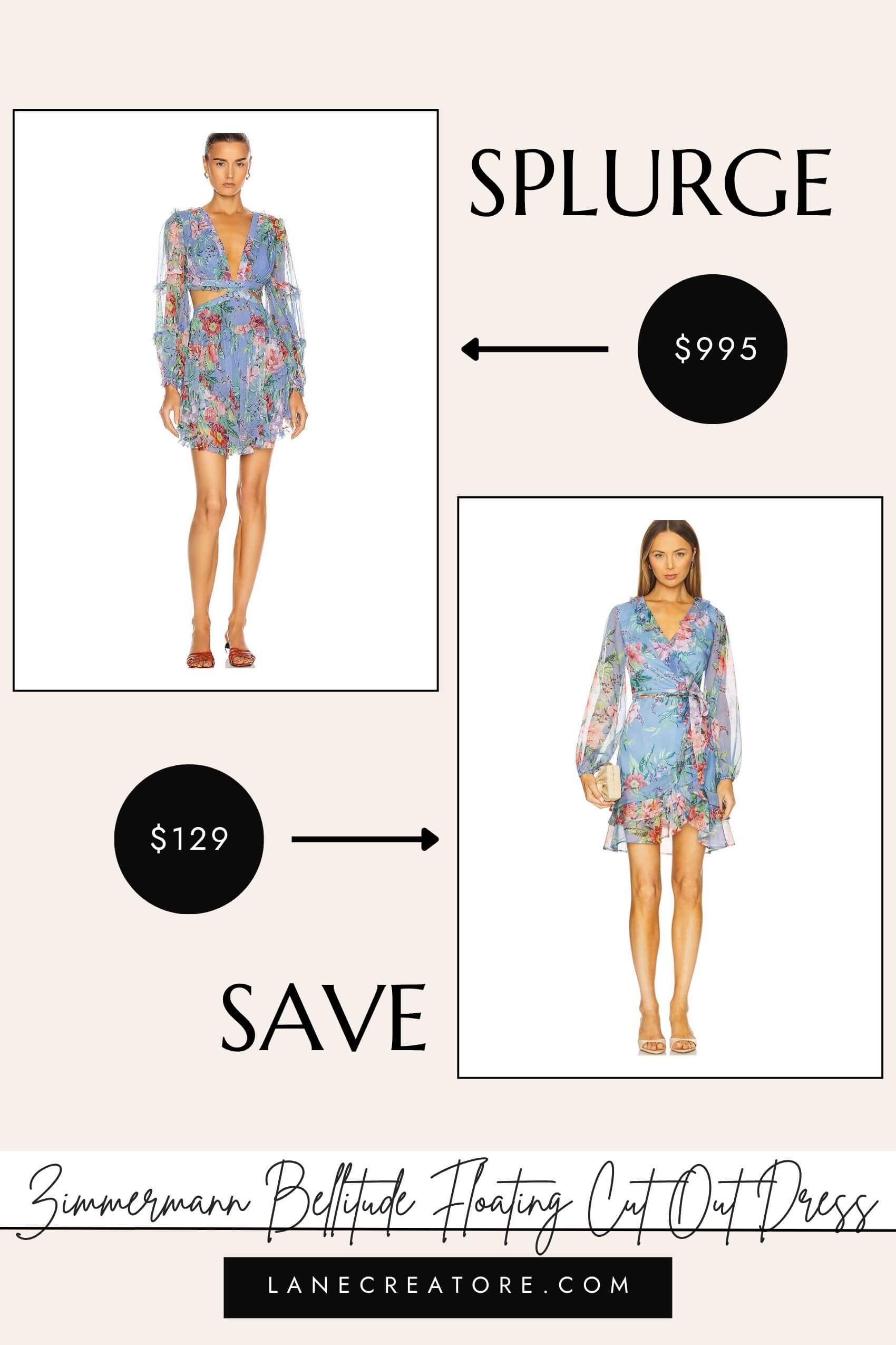 zimmermann floral mini dress dupe