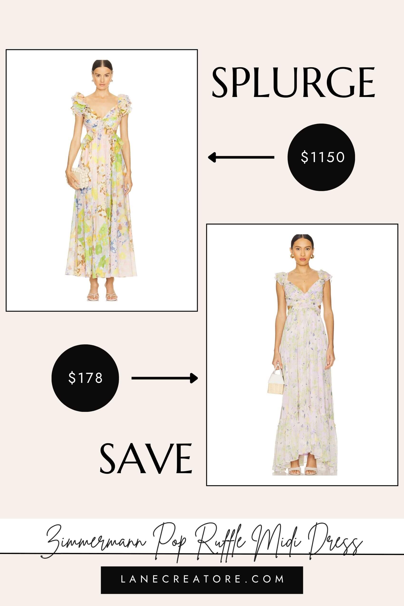 zimmermann pop ruffle dress dupe