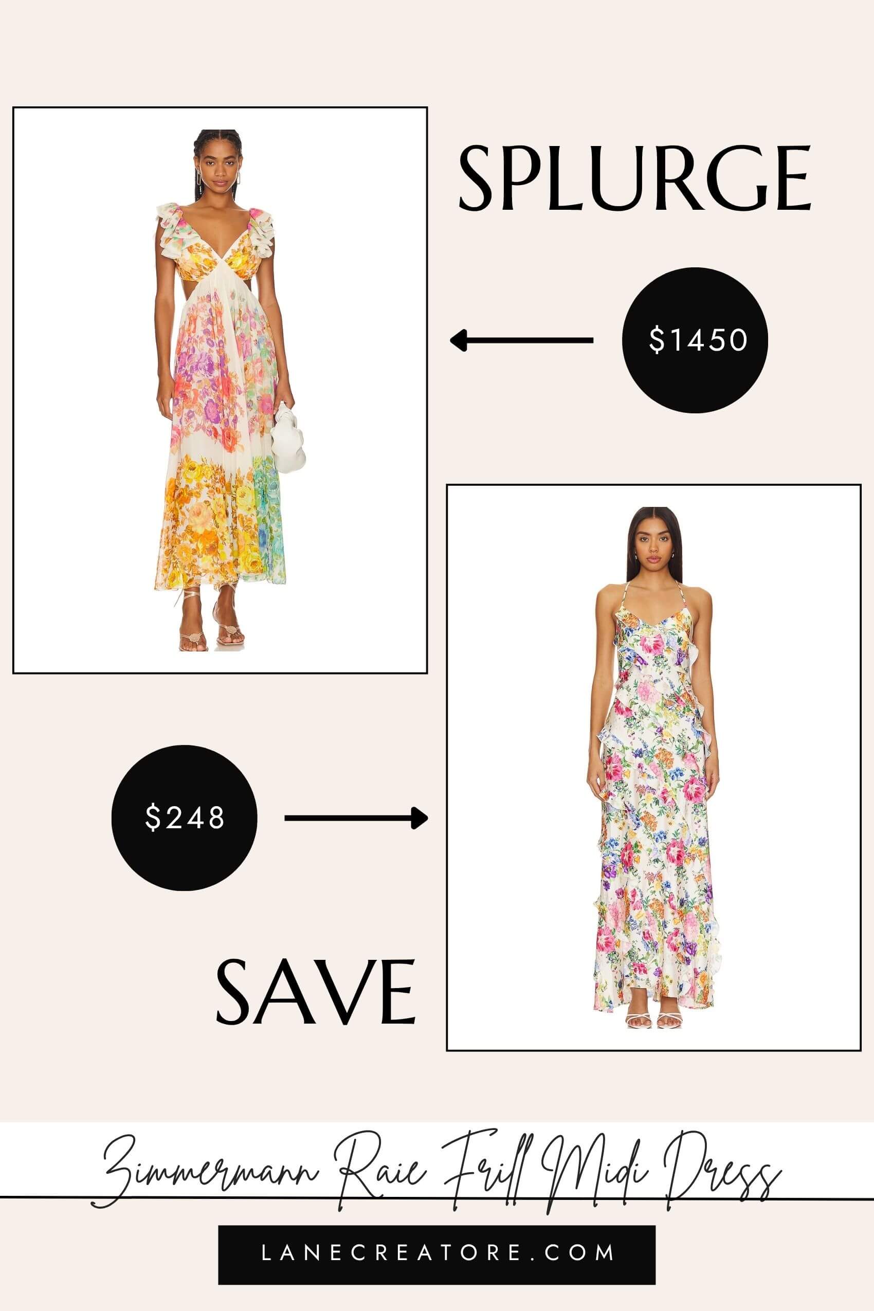 zimmermann raie dress dupe