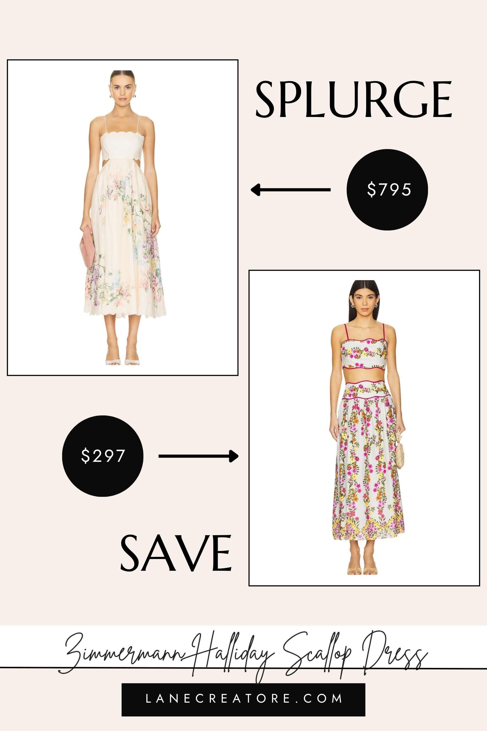 zimmermann scallop dress dupe