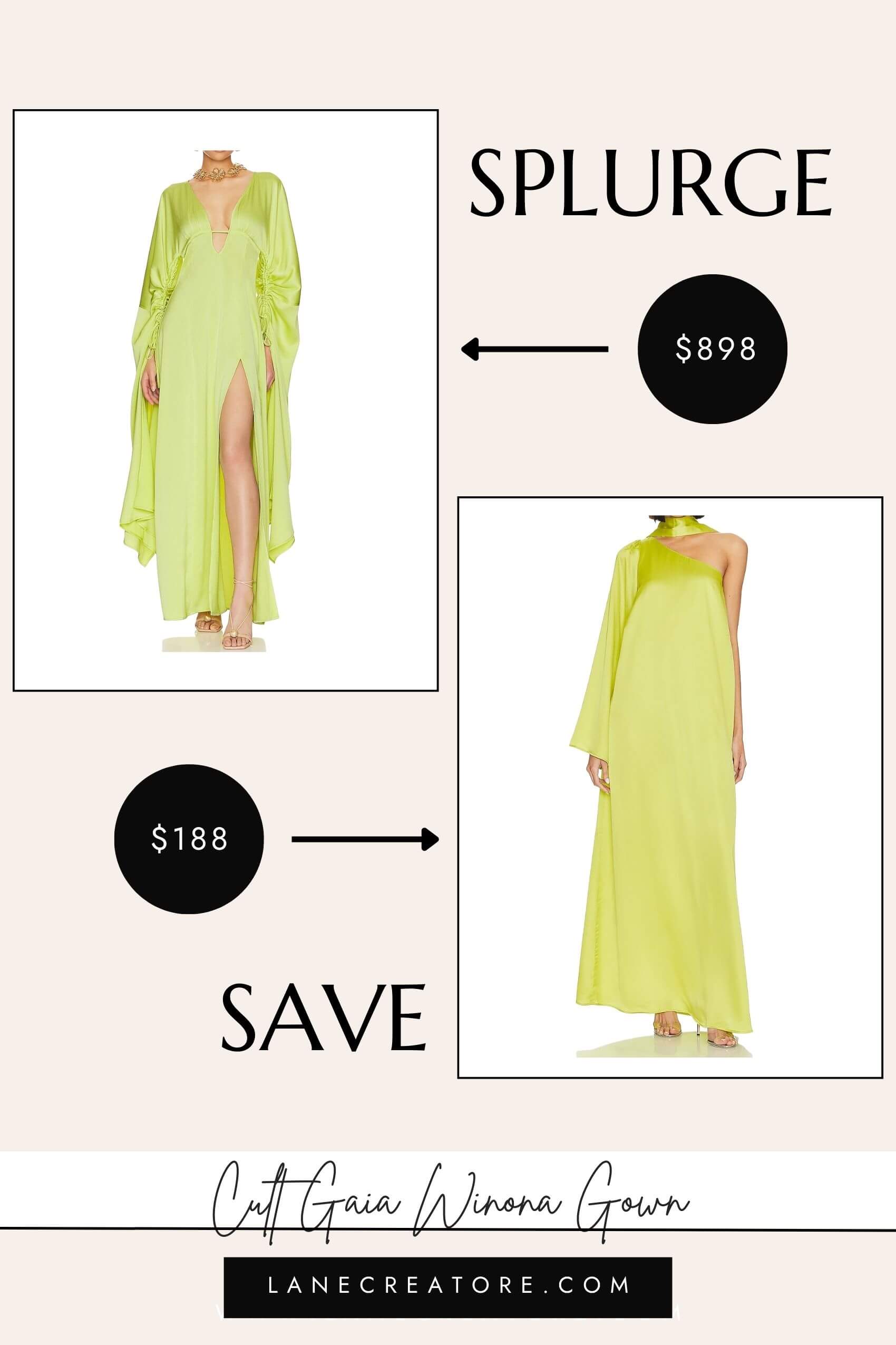 cult gaia green dress dupe