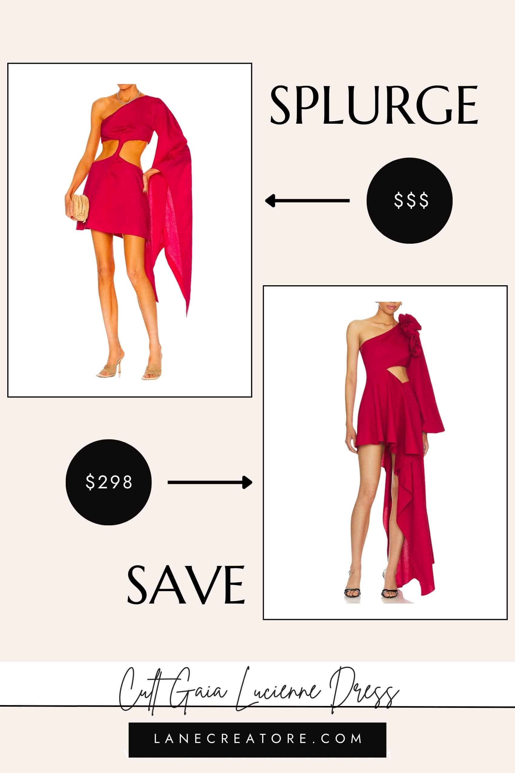 cult gaia red dress dupe