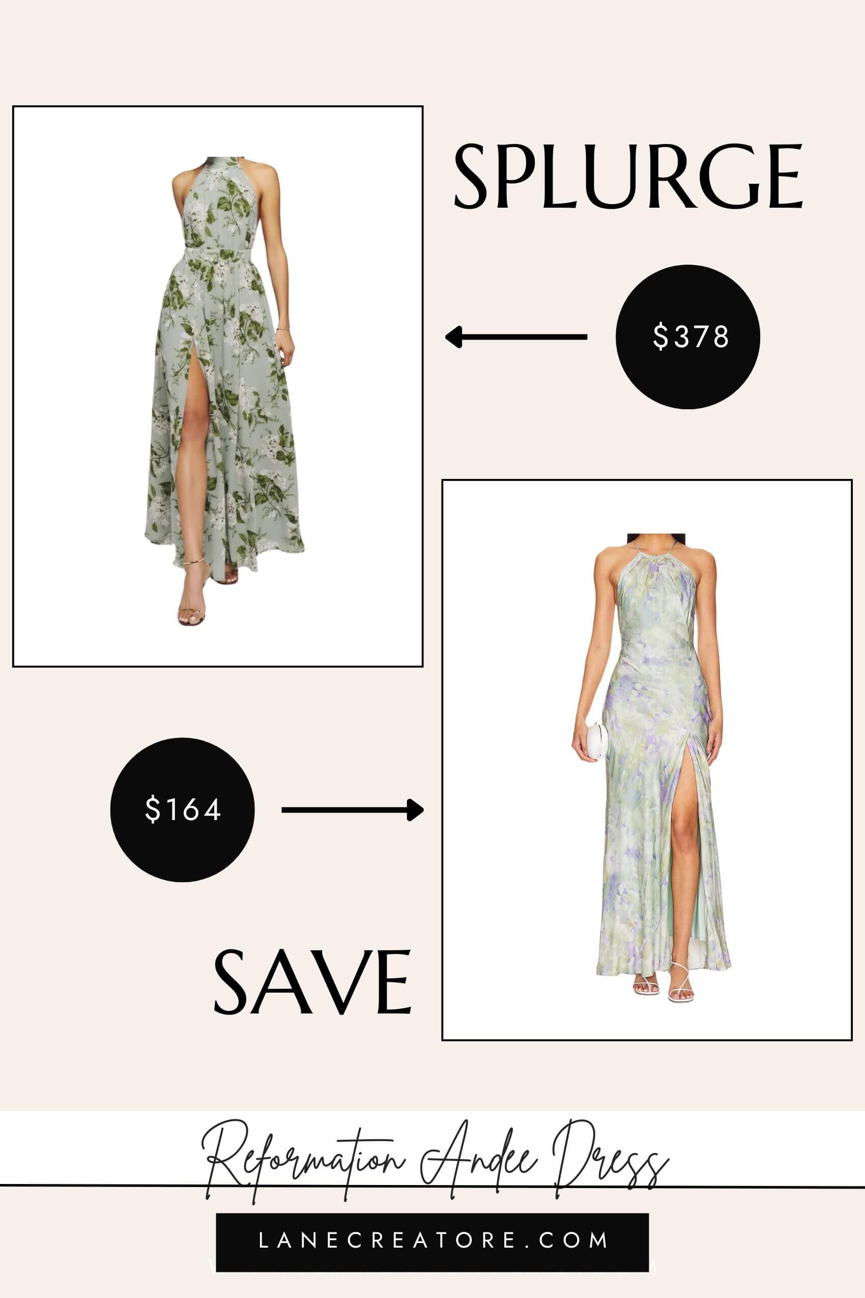 reformation andee dress dupe