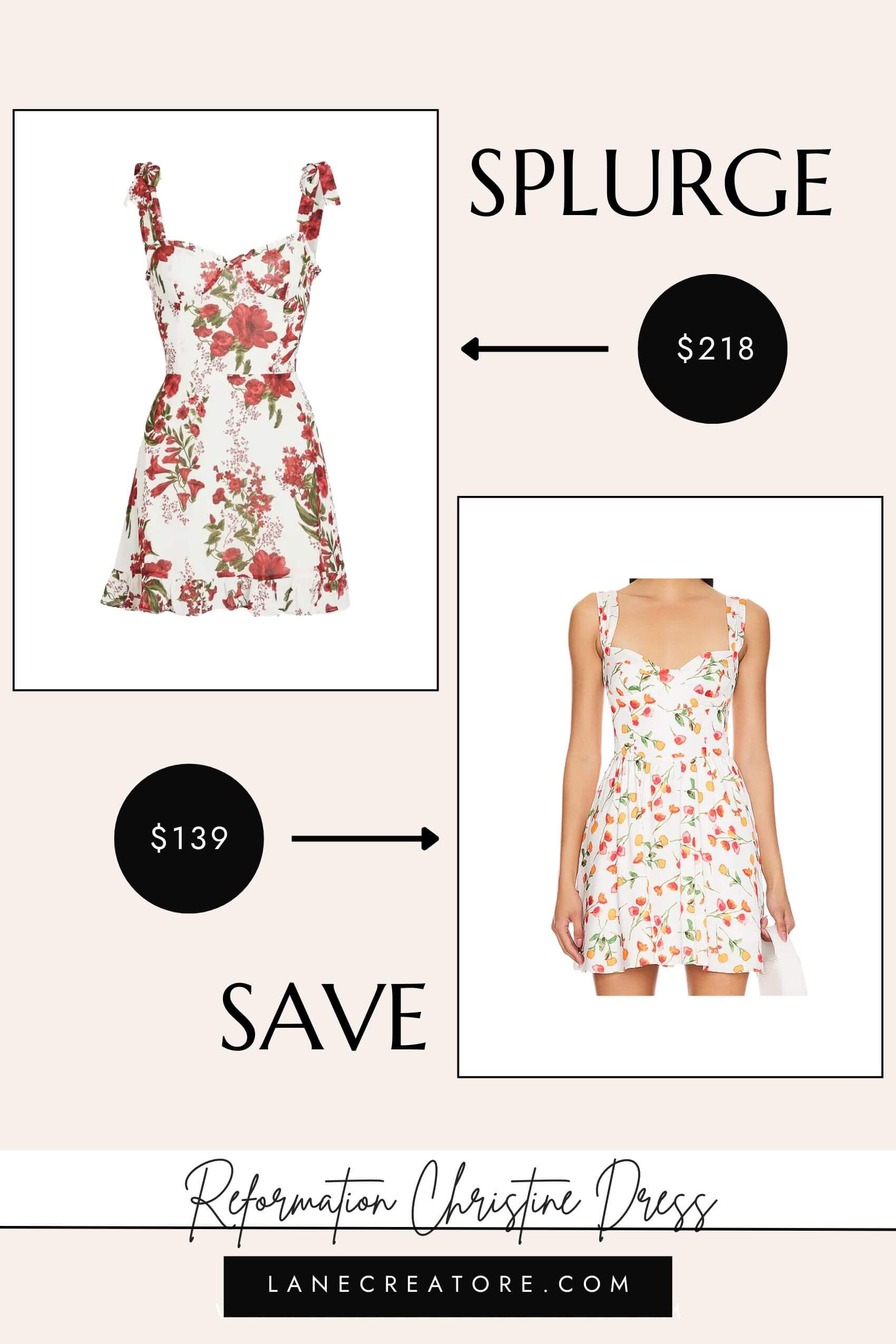 reformation christine dress dupe