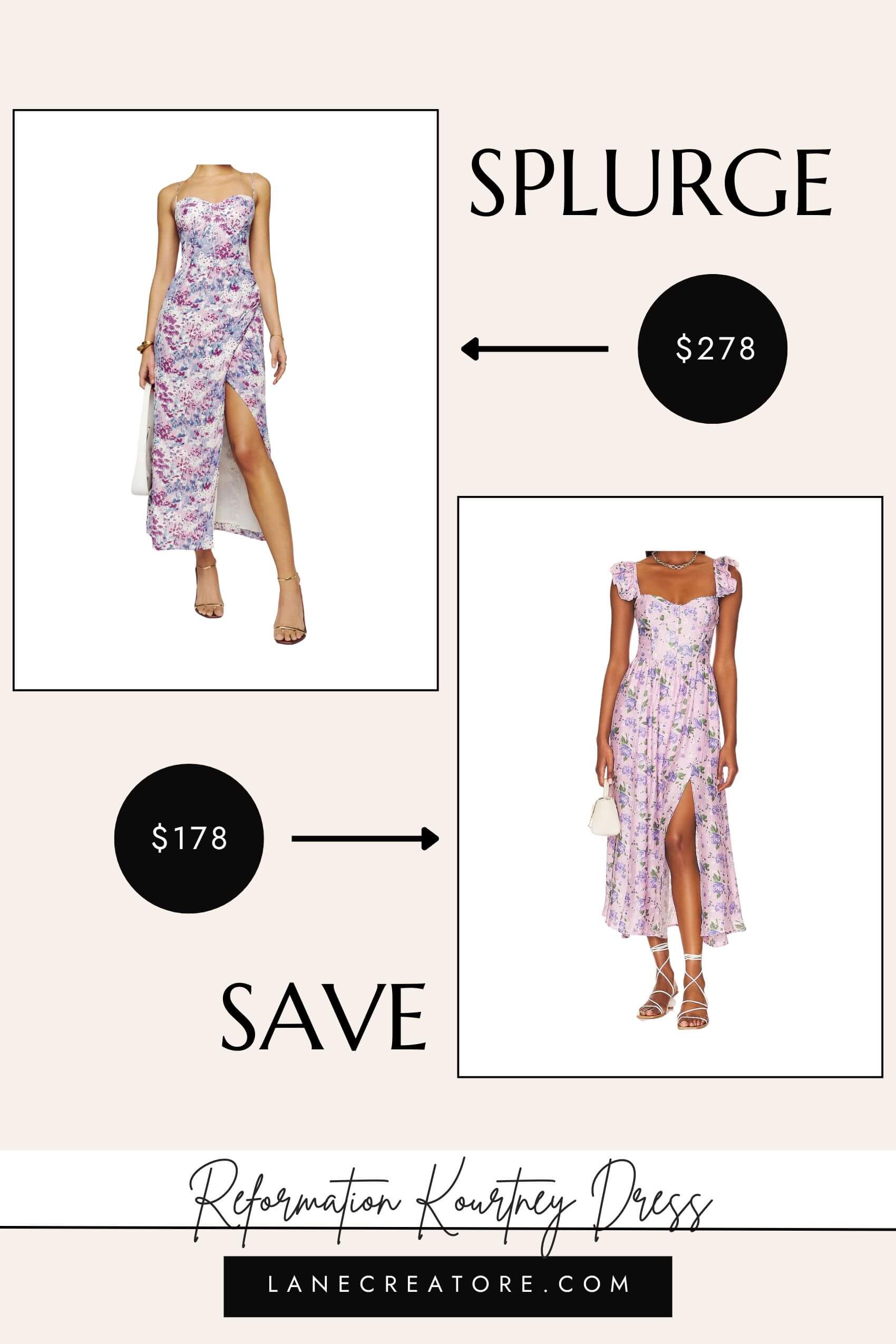 reformation kourtney dress dupe