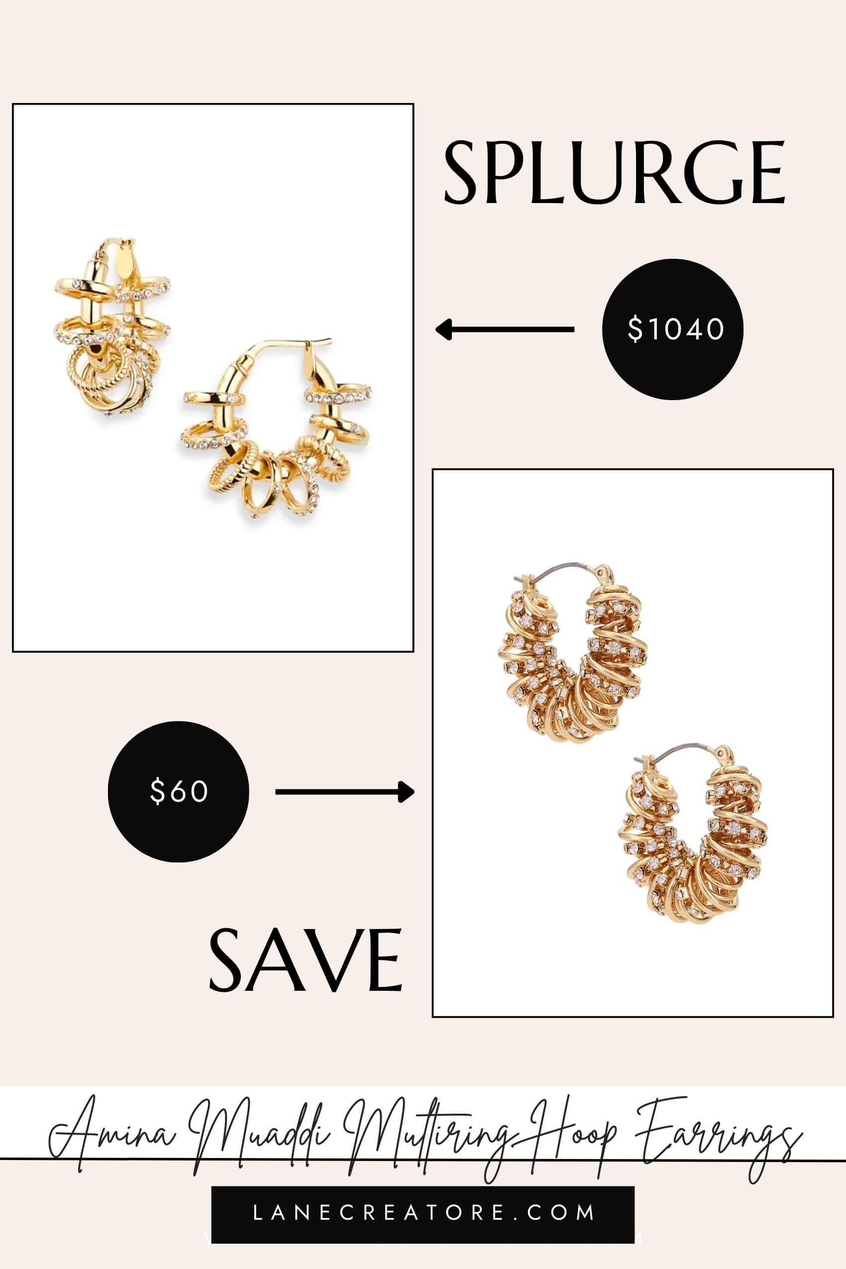 amina muaddi hoop earrings dupe