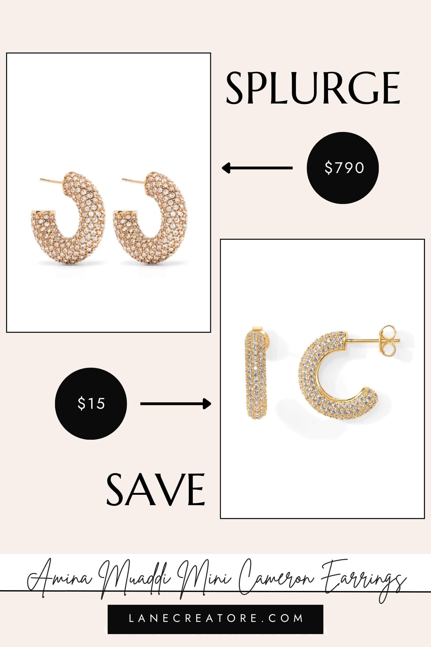 amina muaddi mini hoop earrings dupe