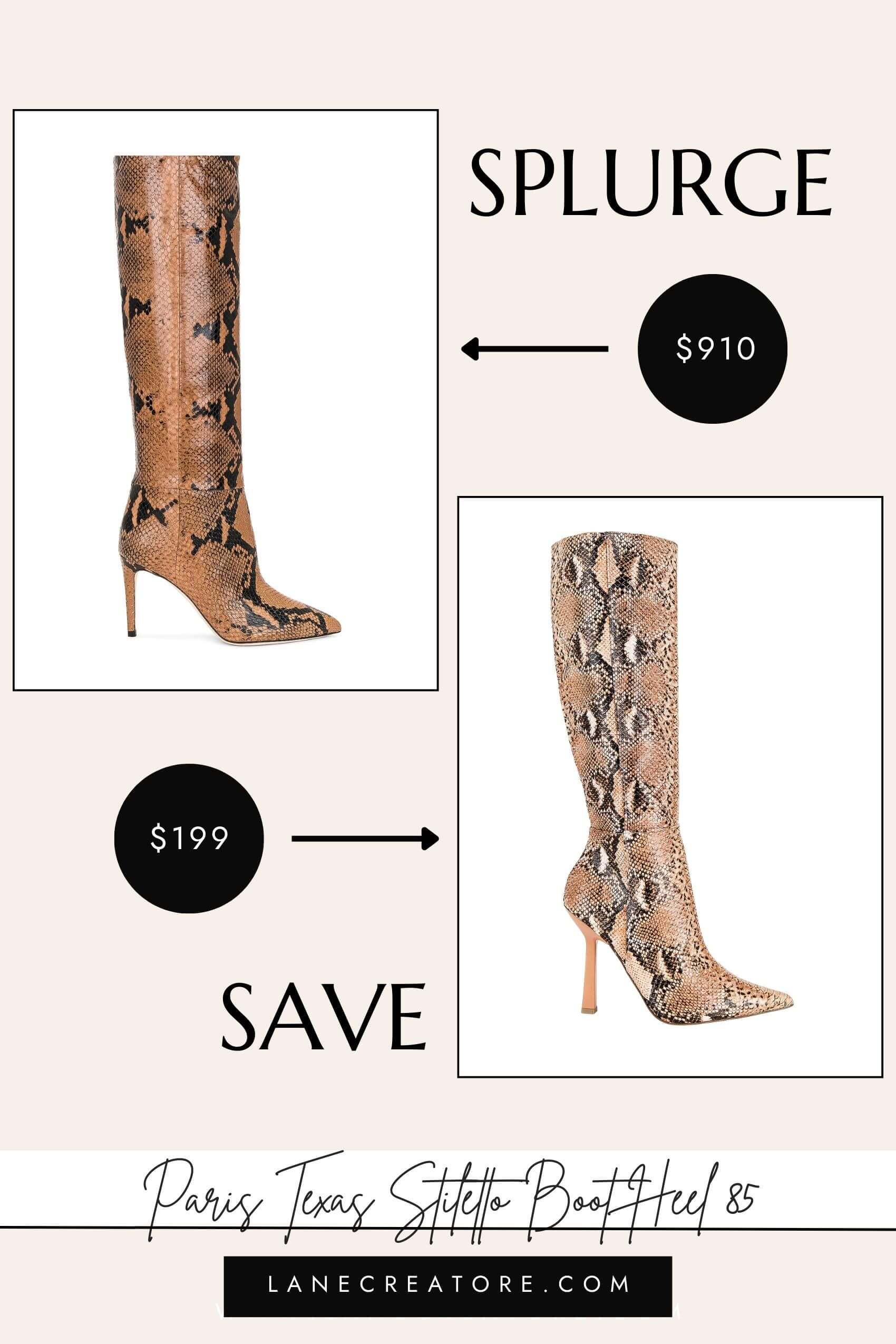 paris texas python boots dupe