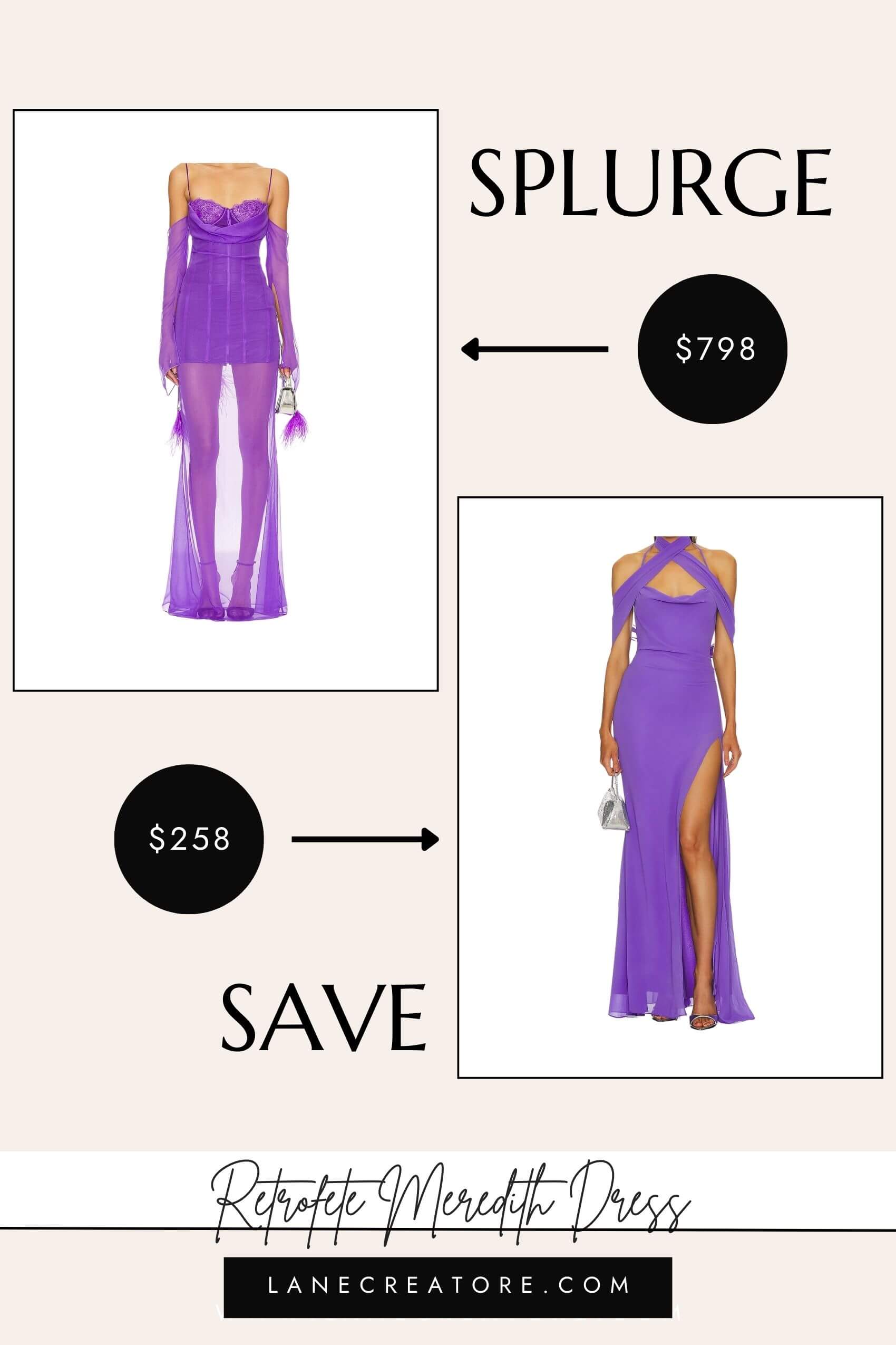 retrofete purple dress dupe