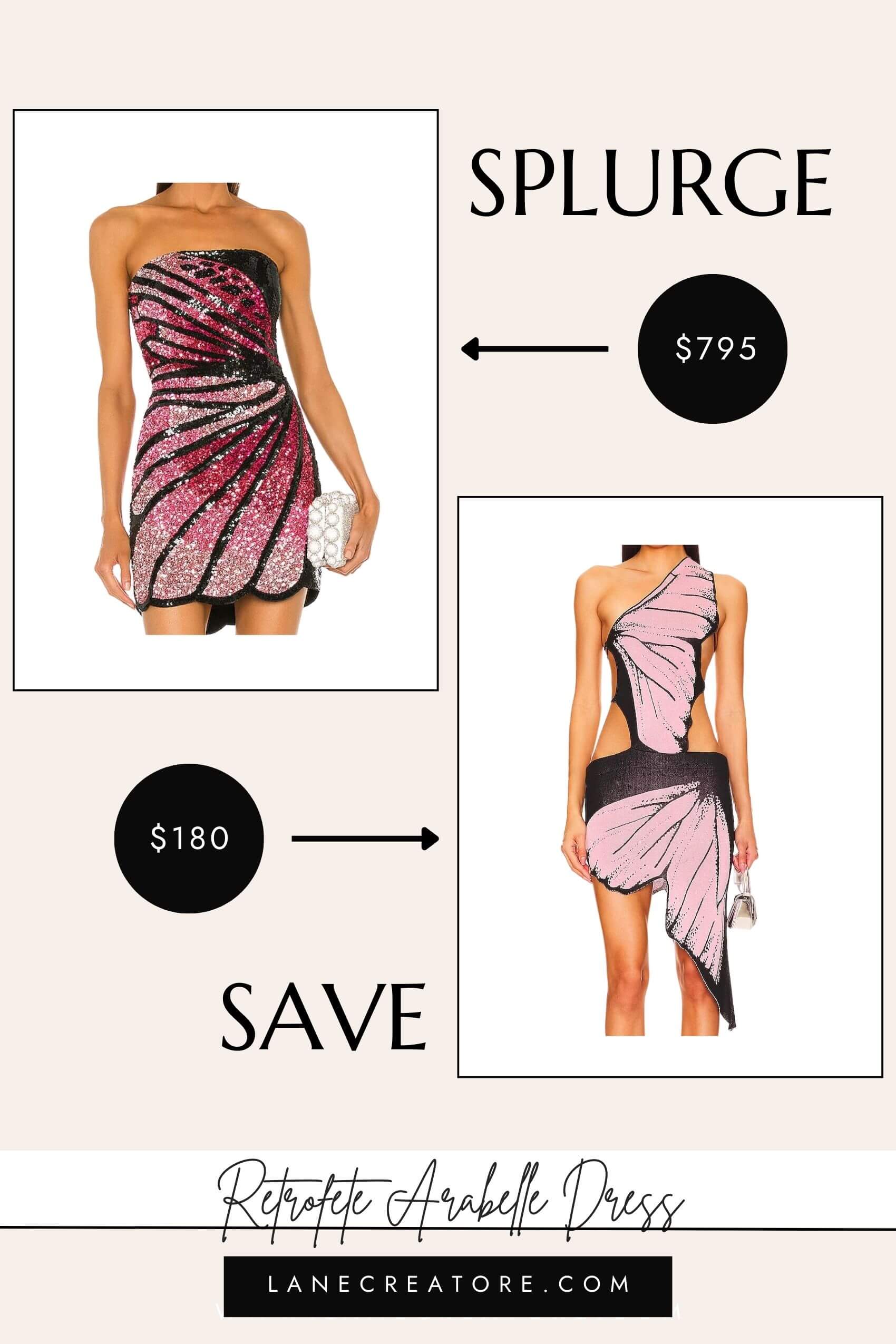 retrofete butterfly dress dupe