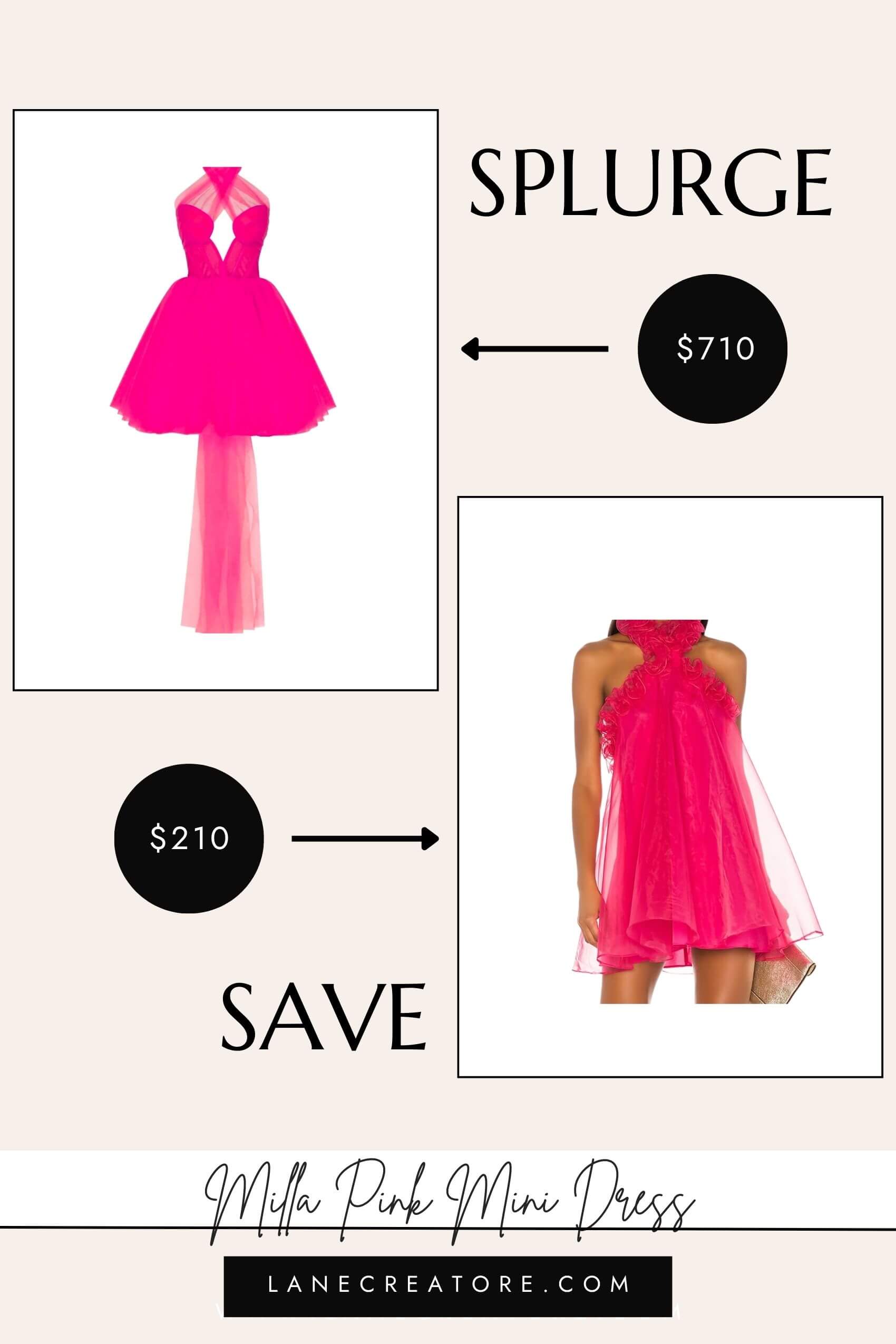 milla pink mini dress dupe