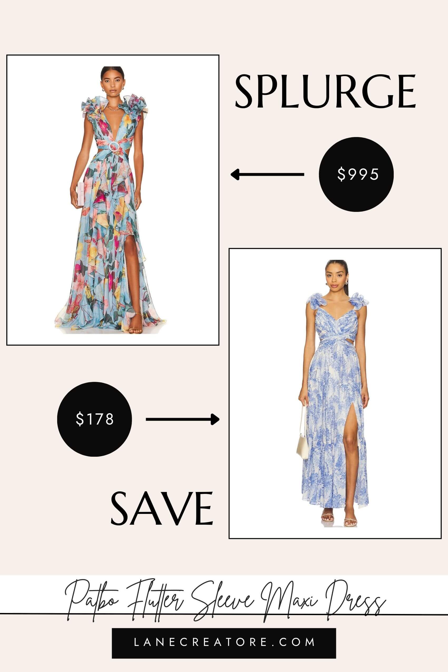 patbo flutter sleeve dress dupe