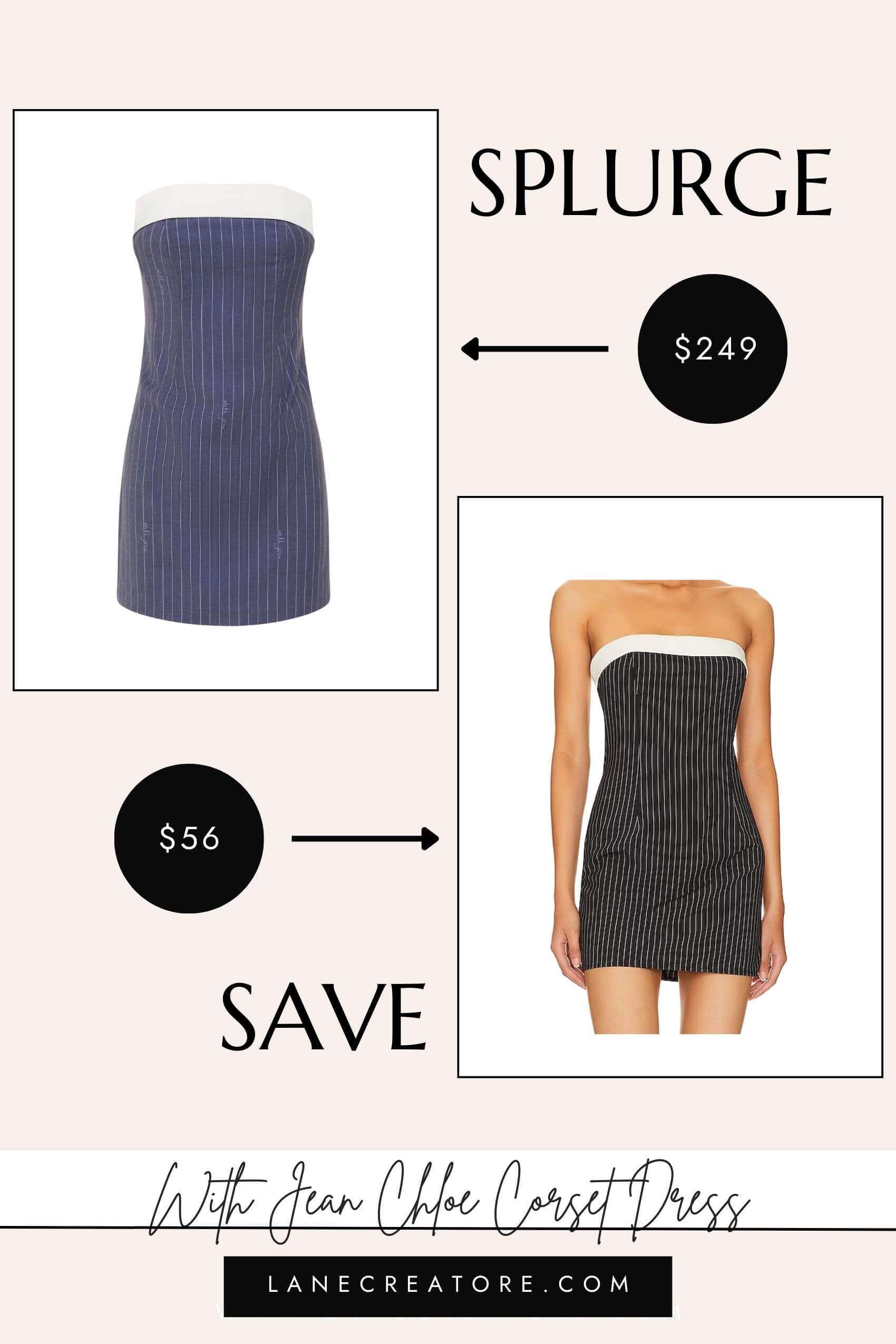 with jean chloe corset dress dupe