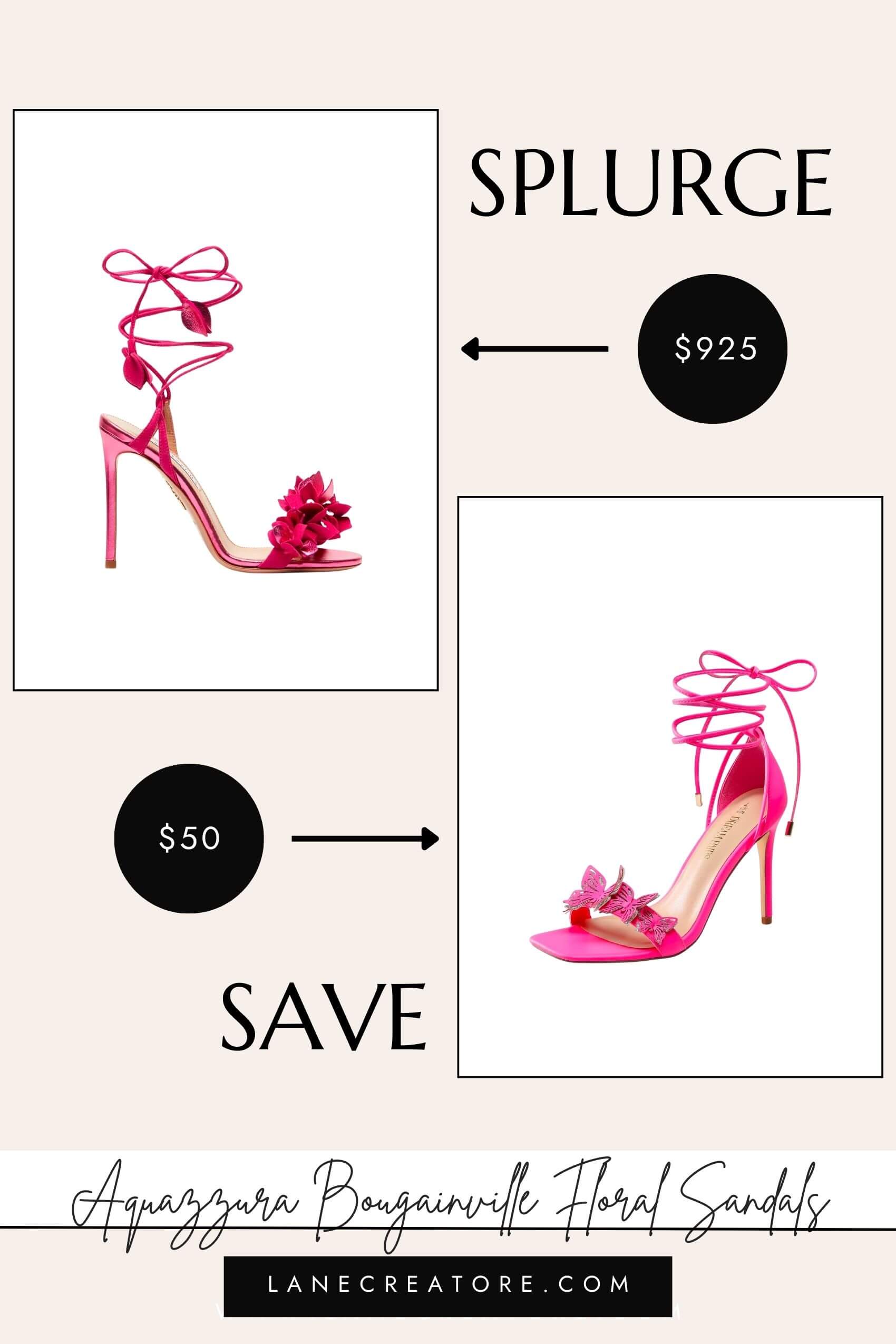 aquazzura flower heels dupe