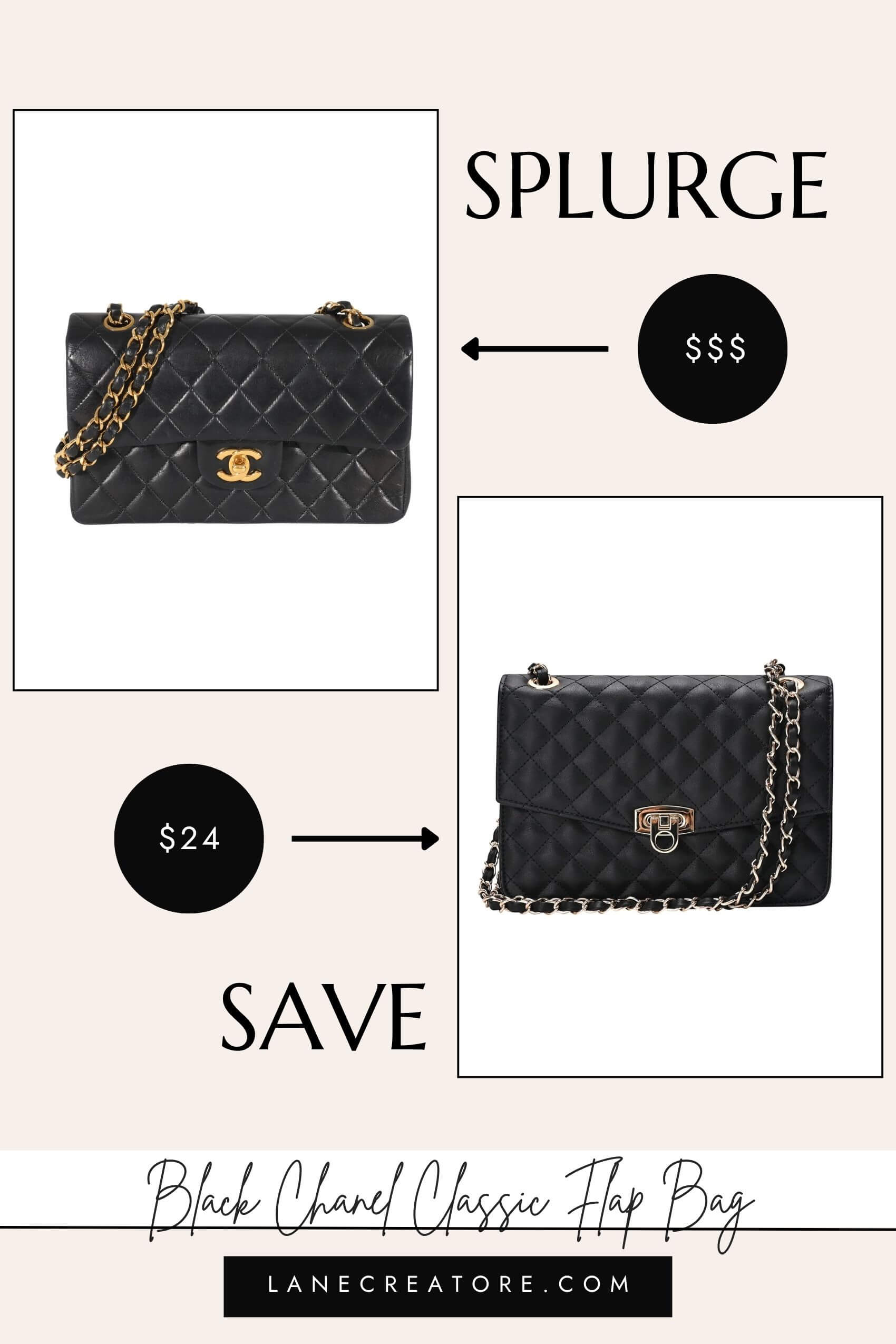 chanel black flap bag dupe